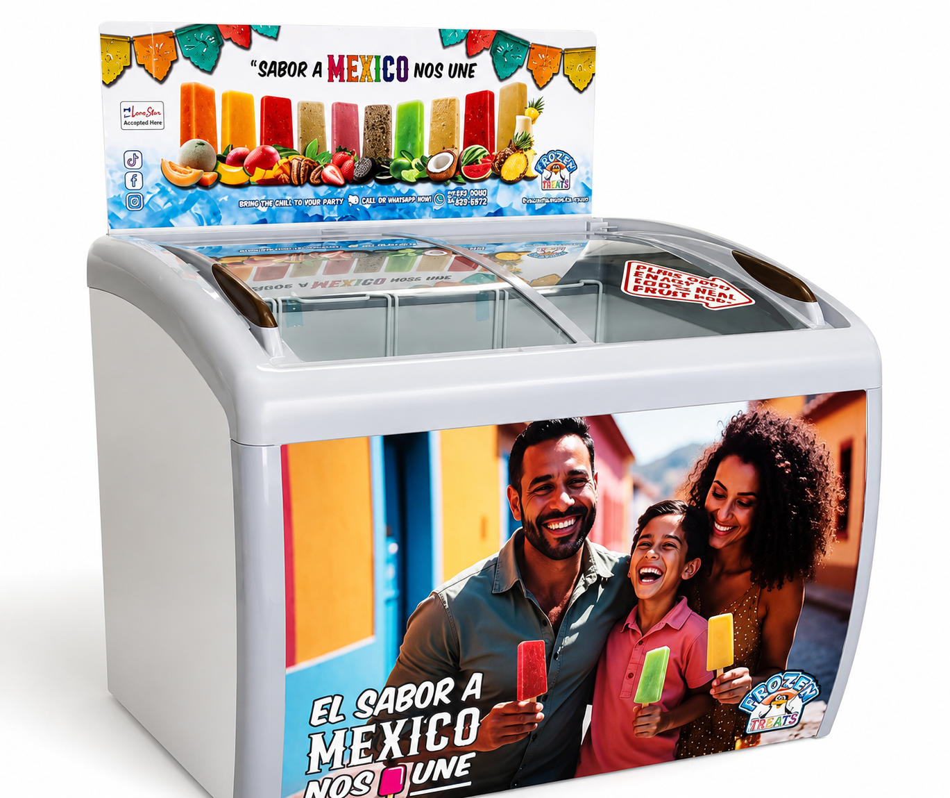 Branded Frozen Treats horizontal display freezer